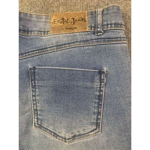 Desigual Womens Cotton Blend Embroidered Jeans Size 32x32 Multicolor - Picture 9 of 11